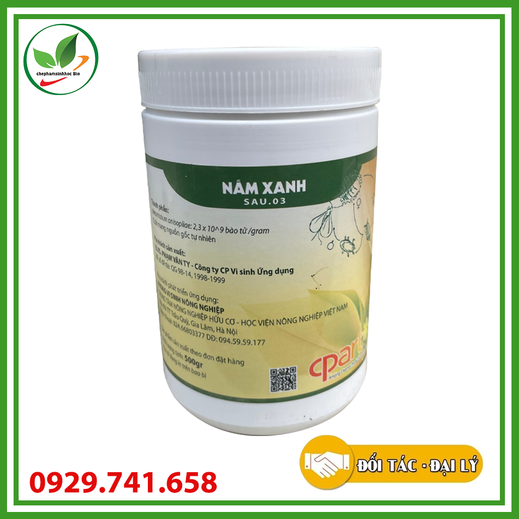 Chế phẩm sinh học nấm xanh . Phòng trừ sâu bệnh. Hộp 500g