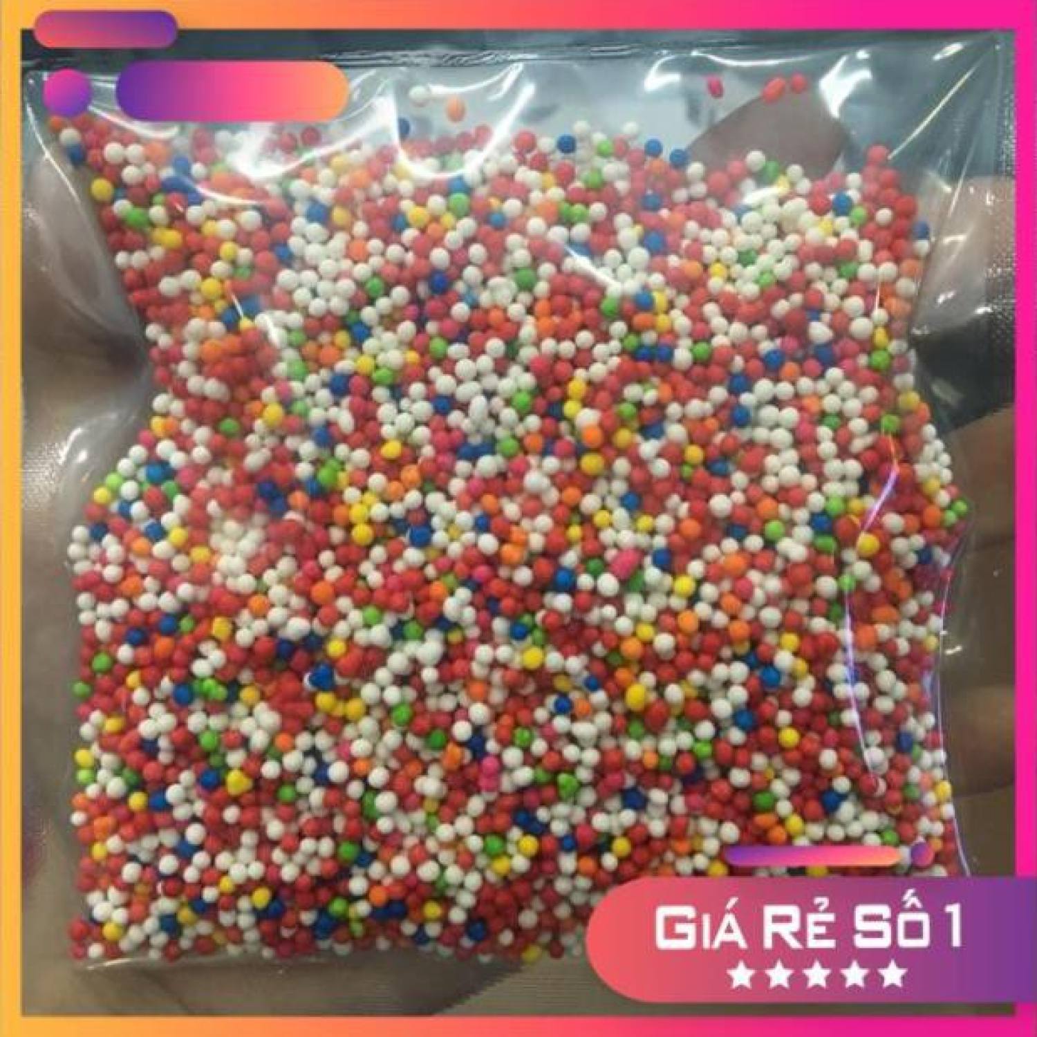 Bông đường bi màu sắc 50g