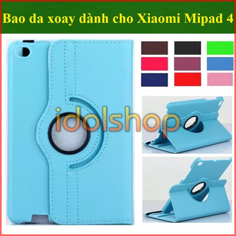 Bao da Xiaomi Mi Pad 4 xoay chiều 360 độ - Bao da nấp gập giá đỡ
