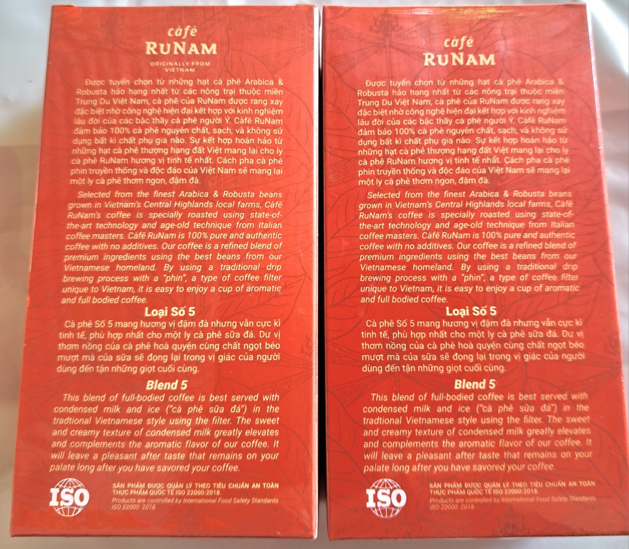 CÀ PHÊ RUNAM COFFEE SỐ 5 BỘT LOẠI 250GR