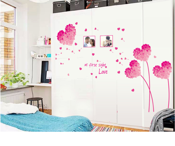 Decal dán tường trái tim