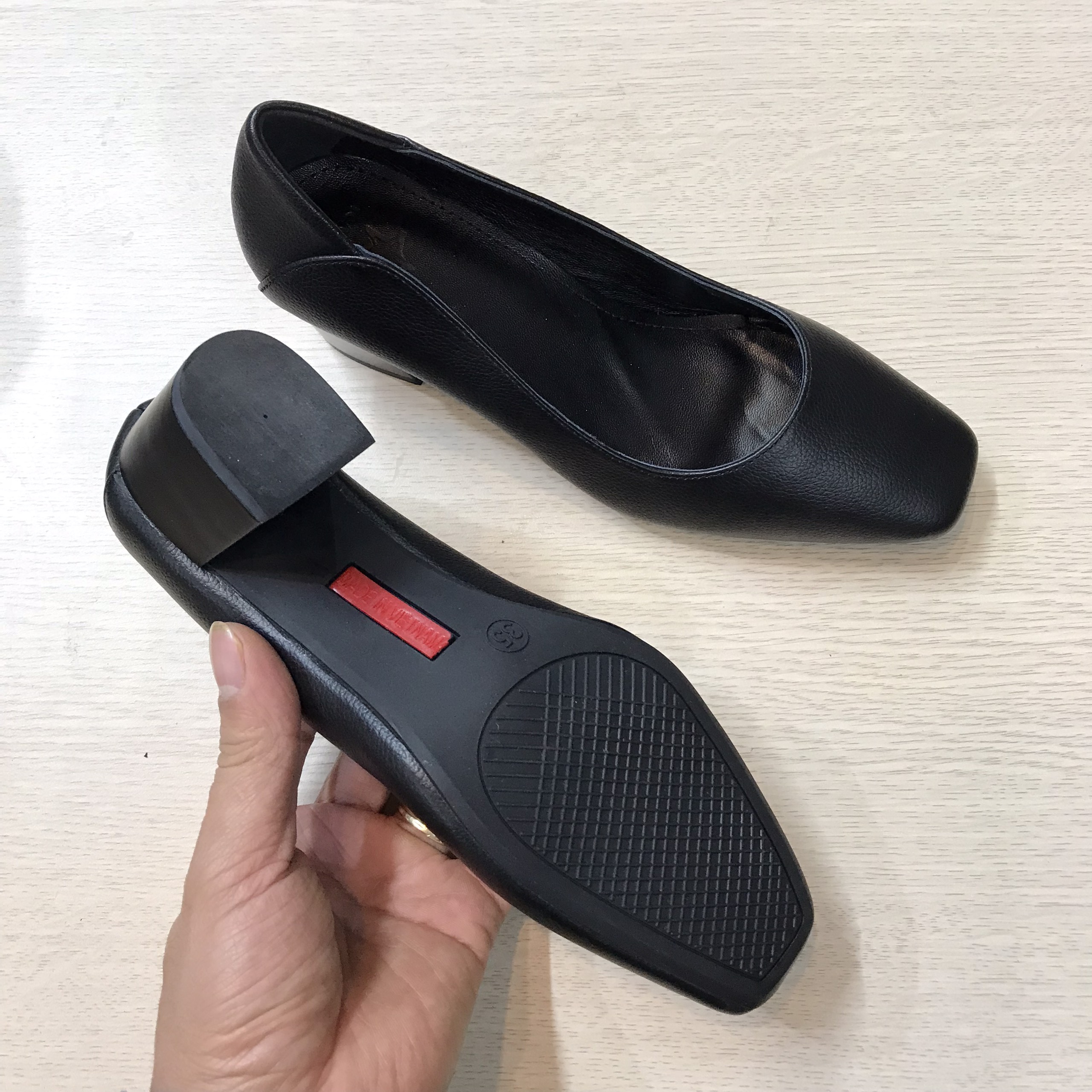 Giầy Cao Gót Nữ 5CM Da Thật VNXK