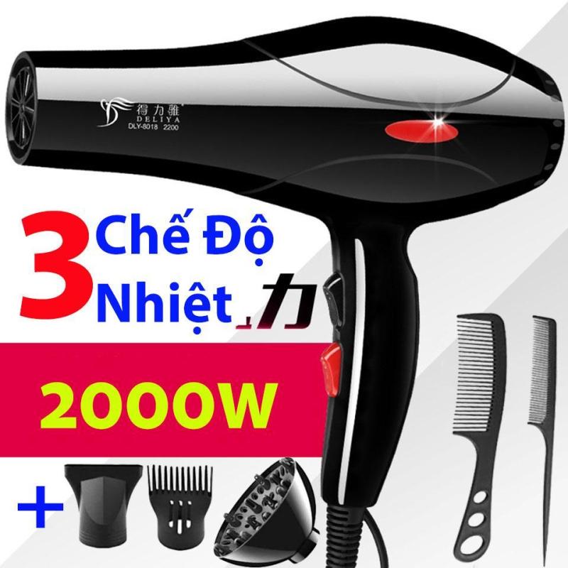 Máy sấy tóc chuyên nghiệp công suất lớn DELIYA 2200W DLY-8018 (Mẫu mới 2019), Tặng bộ dụng cụ 5 món giá rẻ