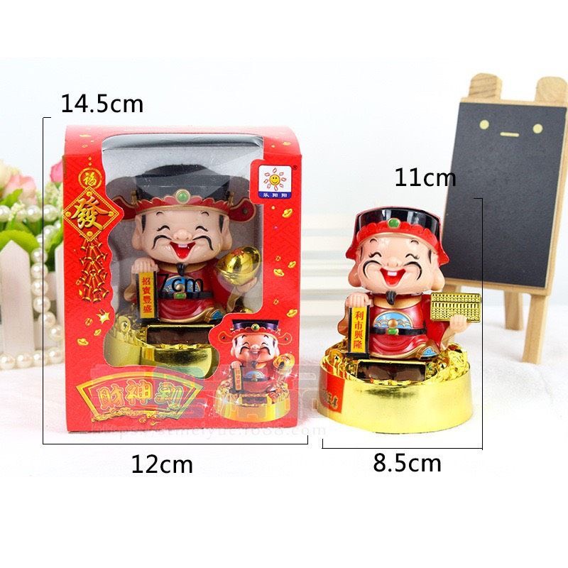 Thần tài năng lượng mặt trời gật đầu chiêu gọi tài lộc phát tài năm mới