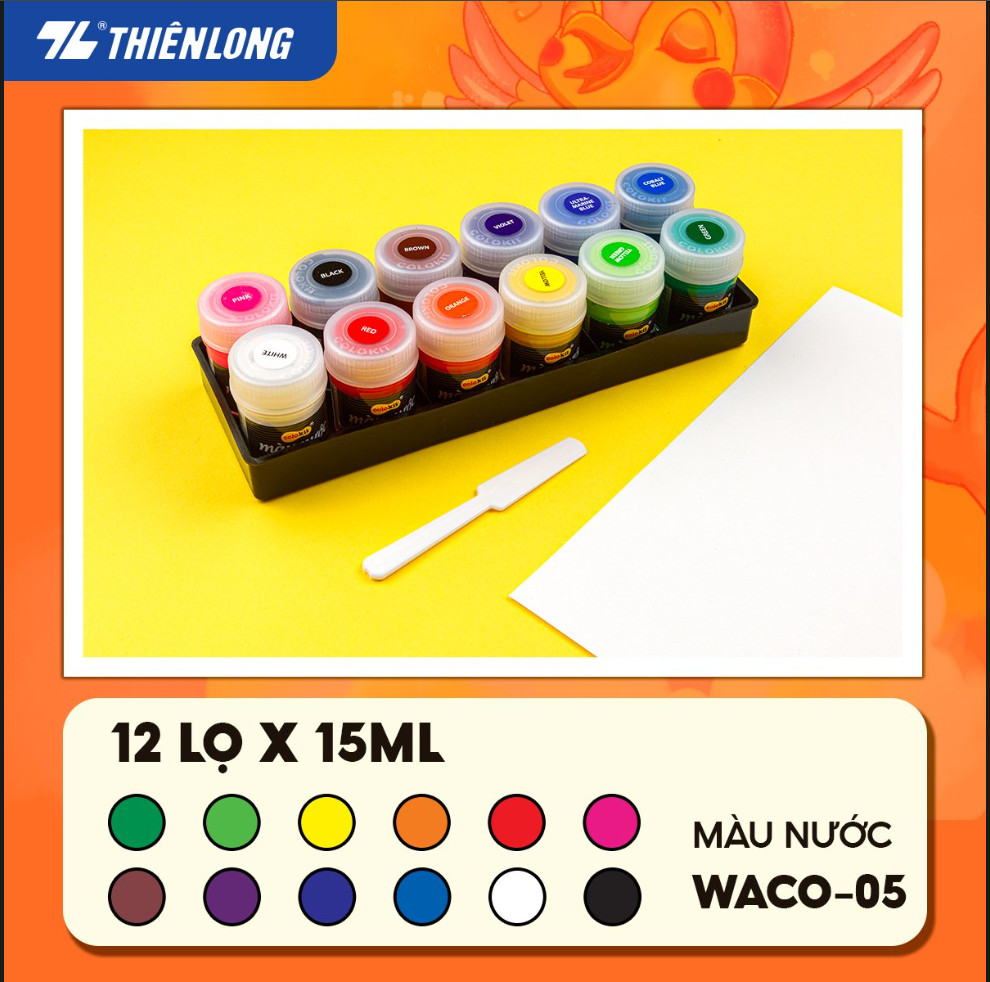 Màu nước thiên long 12 màu 15ml