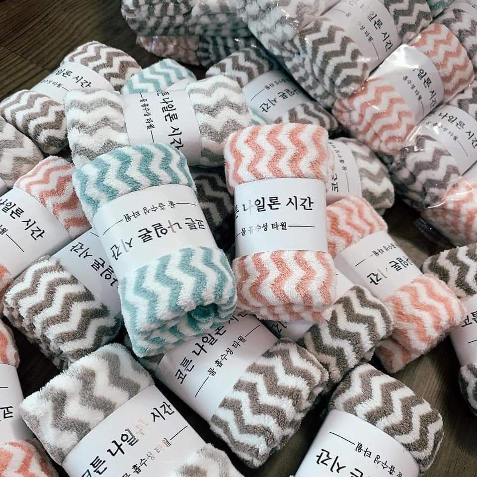 Set 5 khăn mặt xuất hàn 100% cotton