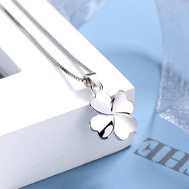 Dây chuyền bạc | Dây chuyền bạc nữ S925 thiết kế cỏ 4 lá may mắn dành cho nữ M2571- Bảo Ngọc Jewelry