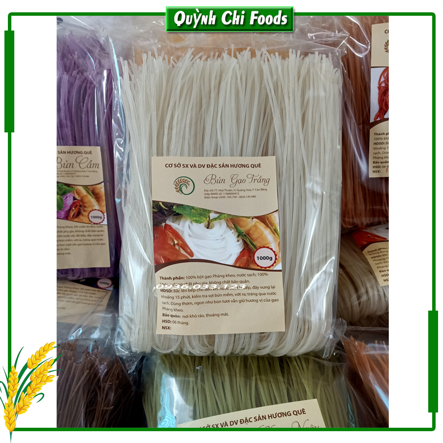 Bún khô Cao Bằng gói 500gr , 1kg bún gạo khô sợi to đặc sản nguyên chất giống bún bò huế