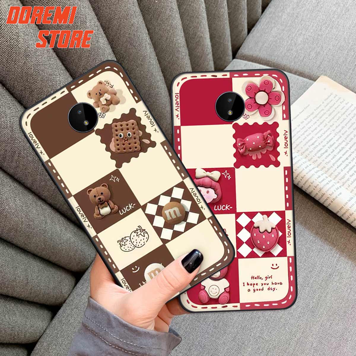 Ốp lưng điện thoại Nokia C10 / C20 hình trái tim, gấu bear, kaws, bape, họa tiết thời trang, ốp lưng rẻ bền đẹp