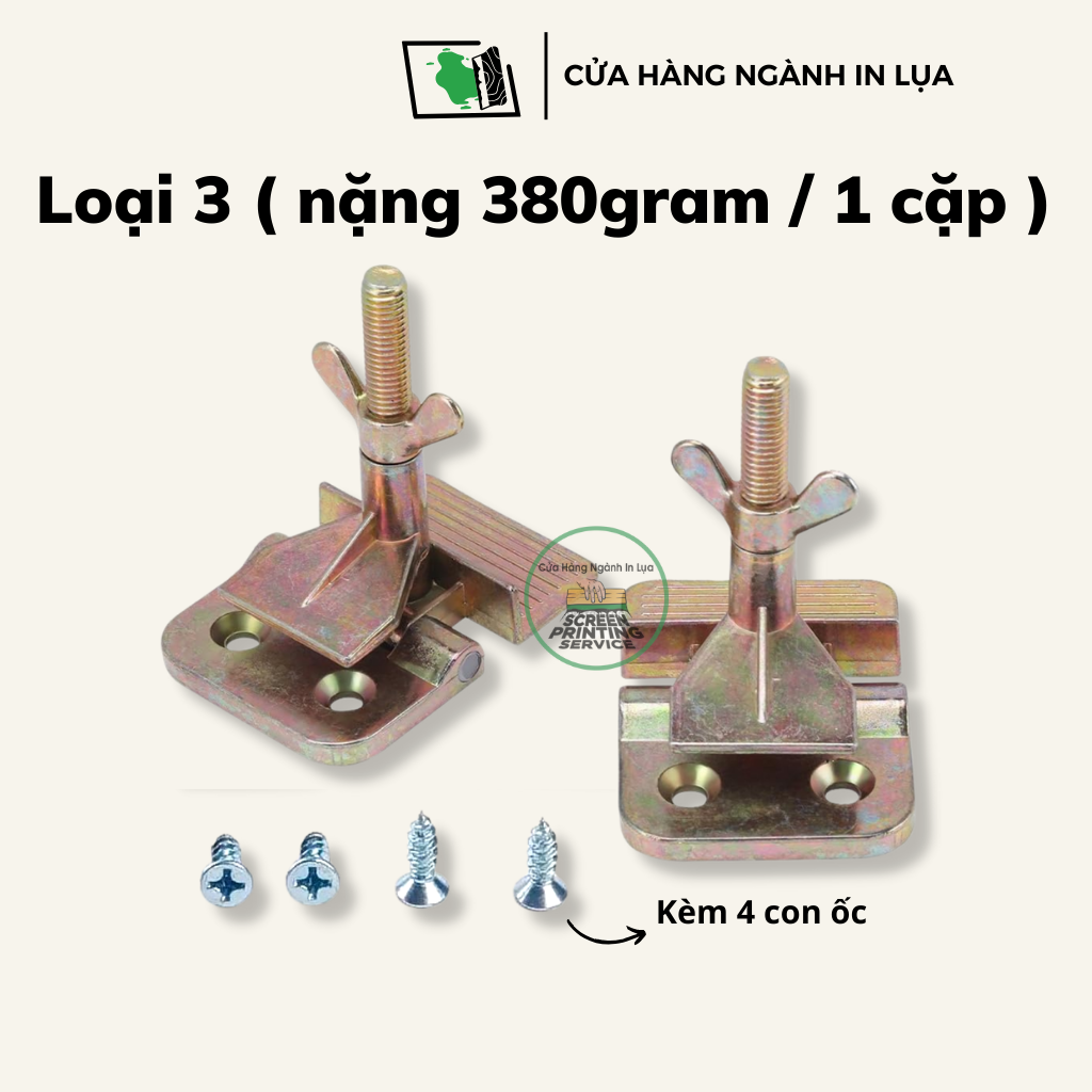 Kẹp bướm, bản lề bướm định vị khung in lụa