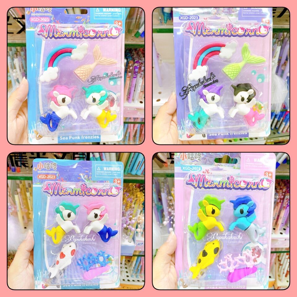 Vỉ gôm/tẩy bút chì Ngựa Pony tiên cá