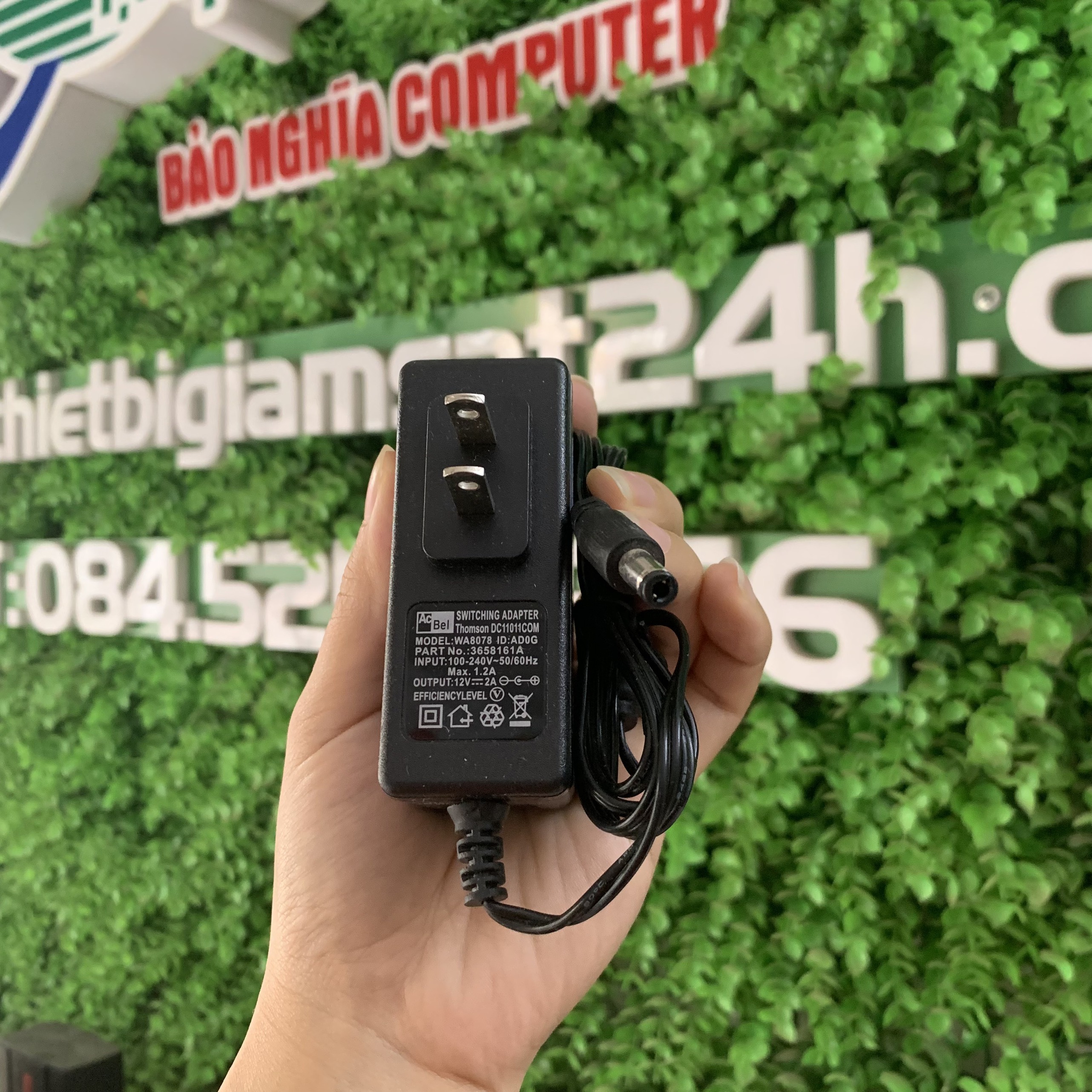Nguồn camera Acbel 12V-2A màu đen, cấp nguồn cho camera