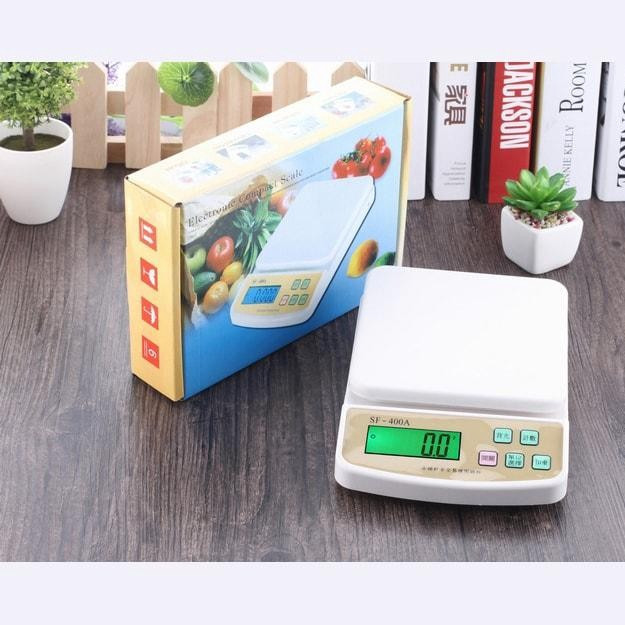 Cân điện tử, cân nhà bếp Sf-400A loại 7Kg cao cấp có màn hình LCD và đèn LED xanh siêu sáng- cân chính xác tới 0.1g