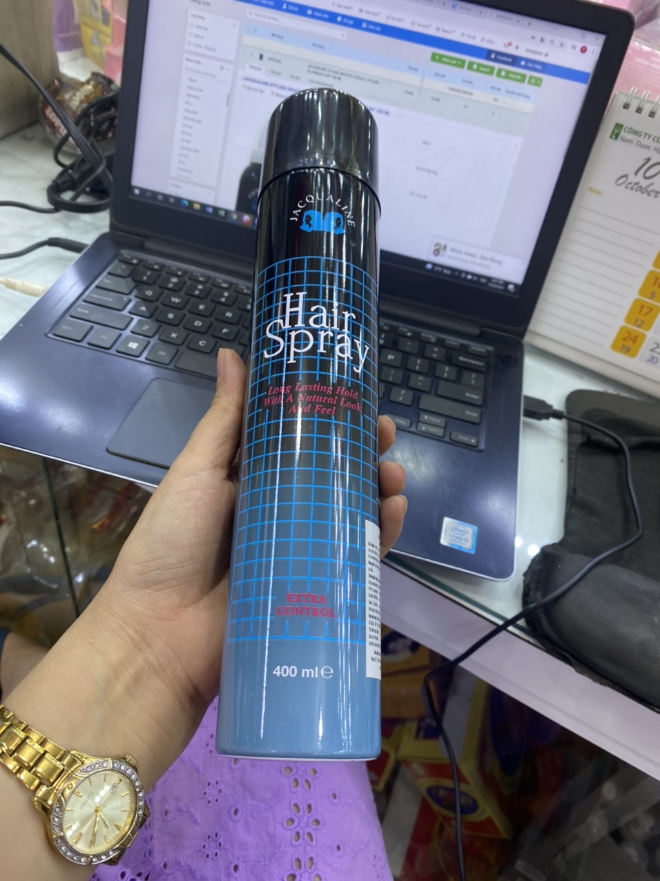 Keo xịt tóc Jacqualine hair spray 400ml (cứng)