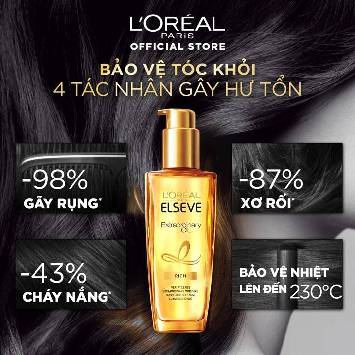 [Mã FMCGMALL -8% đơn 250K] Dầu Dưỡng Tóc L’oreal Elseve Extraordinary Oil (100ml)