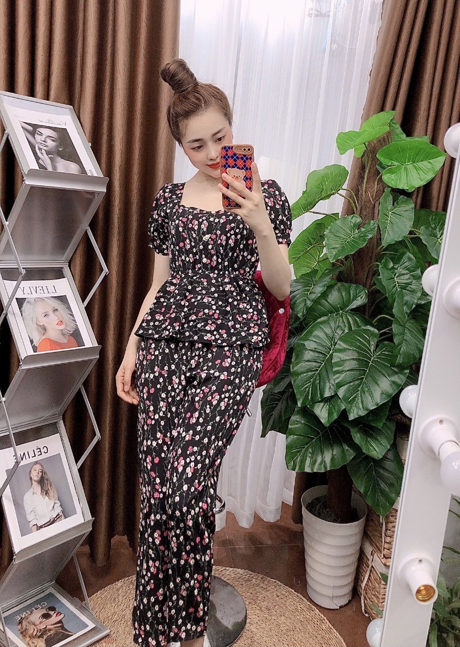 ĐỒ BỘ LỤA MẶC NHÀ-ĐỒ BỘ LỤA DÀI MẶC NHÀ ĐÍNH CÚC NGỌC TIỂU T