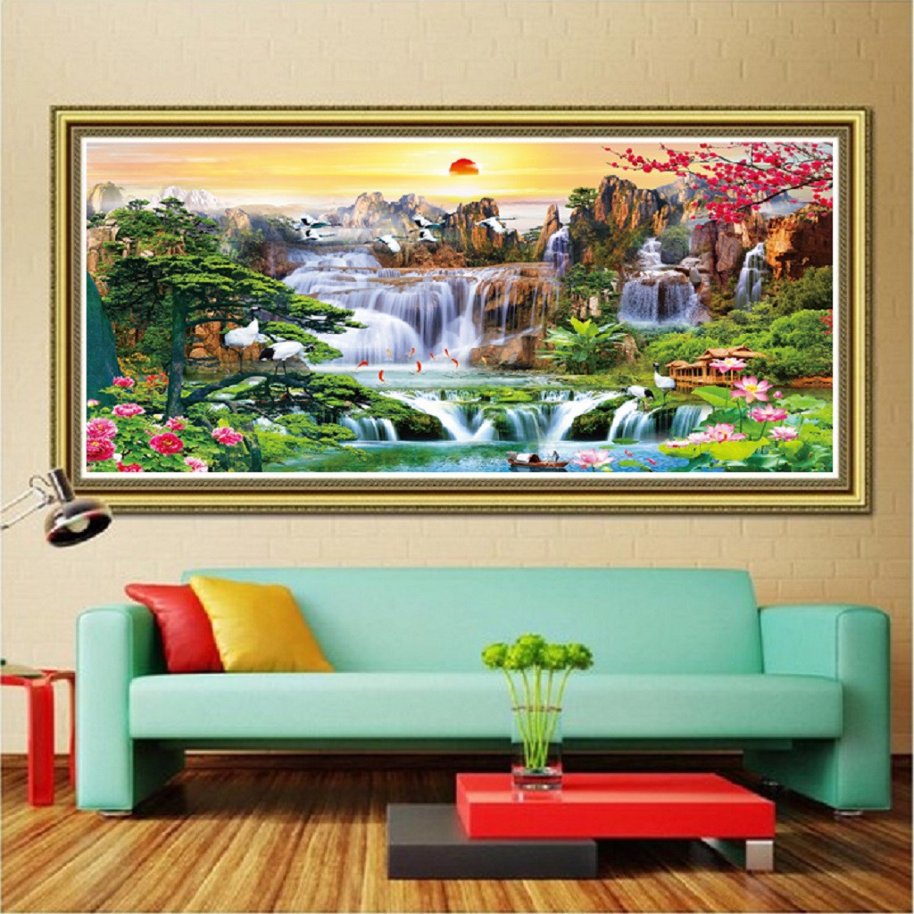 Tranh đính đá Phong cảnh khổ lớn VS024 KT:200*100cm