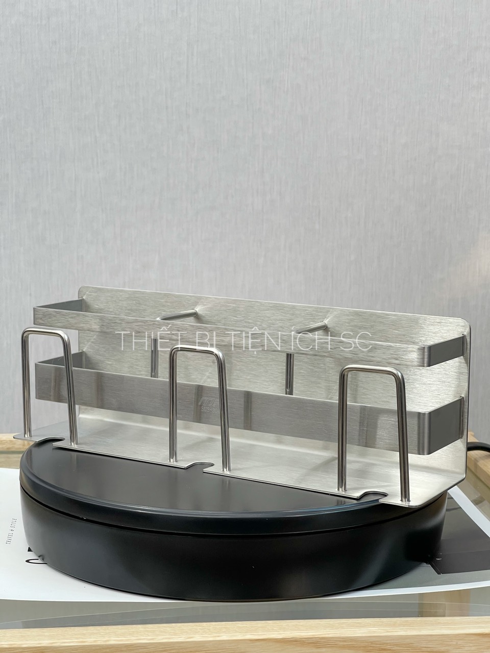 Kệ Đựng Bàn Chải Đánh Răng, Kệ Để bàn Chải Đánh Răng , Kem Đánh Răng Dán Tường Inox 304 Phay Xước Cao Cấp Nhập Khẩu Đức