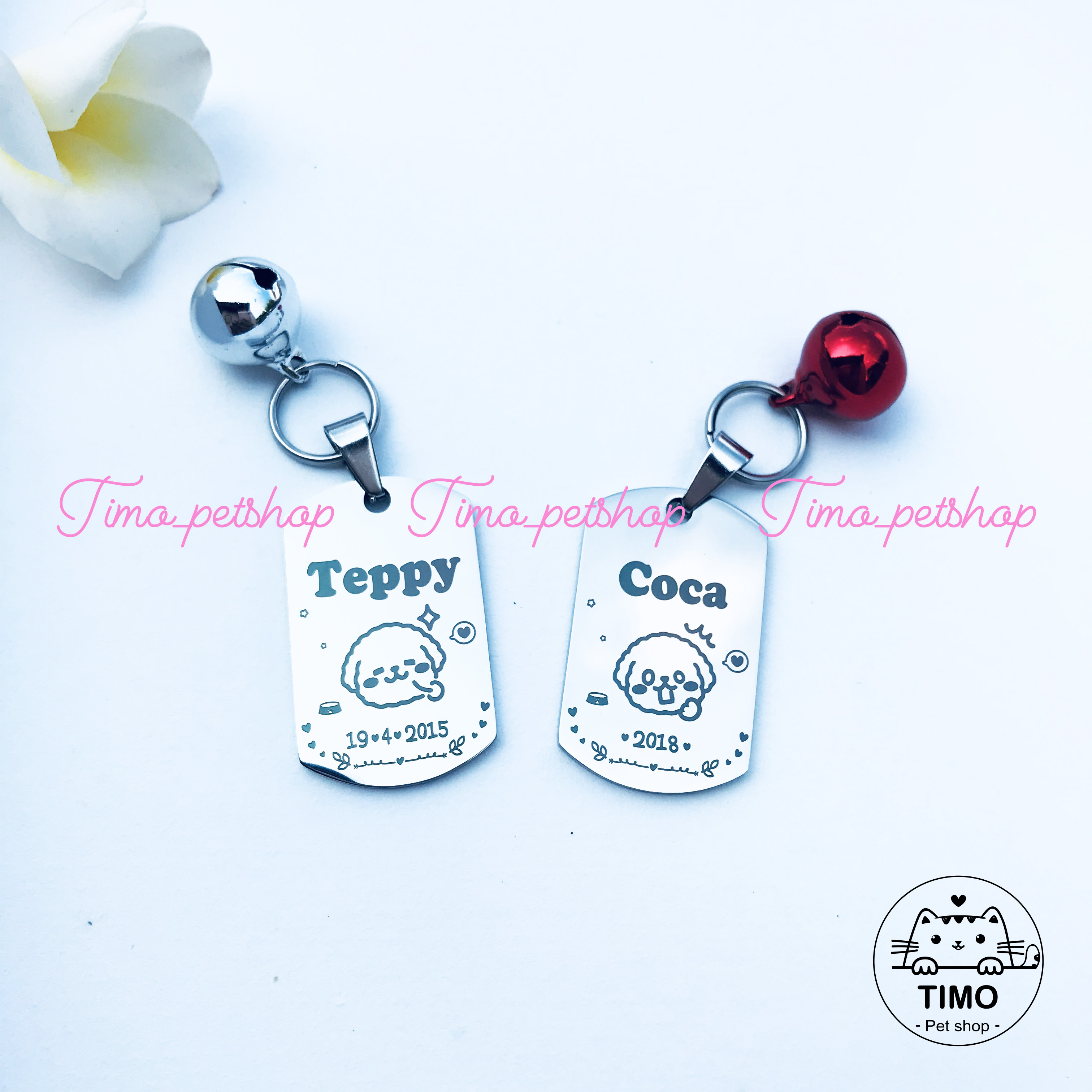Bảng tên Dogtag - Inox (Tặng kèm chuông)