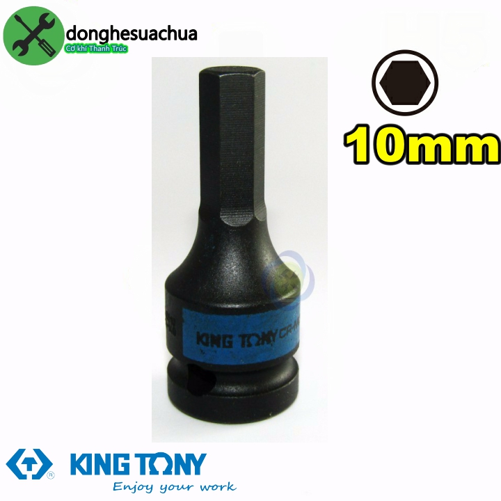 Đầu tuýp đen lục giác 10mm kingtony 405510 loại 1/2