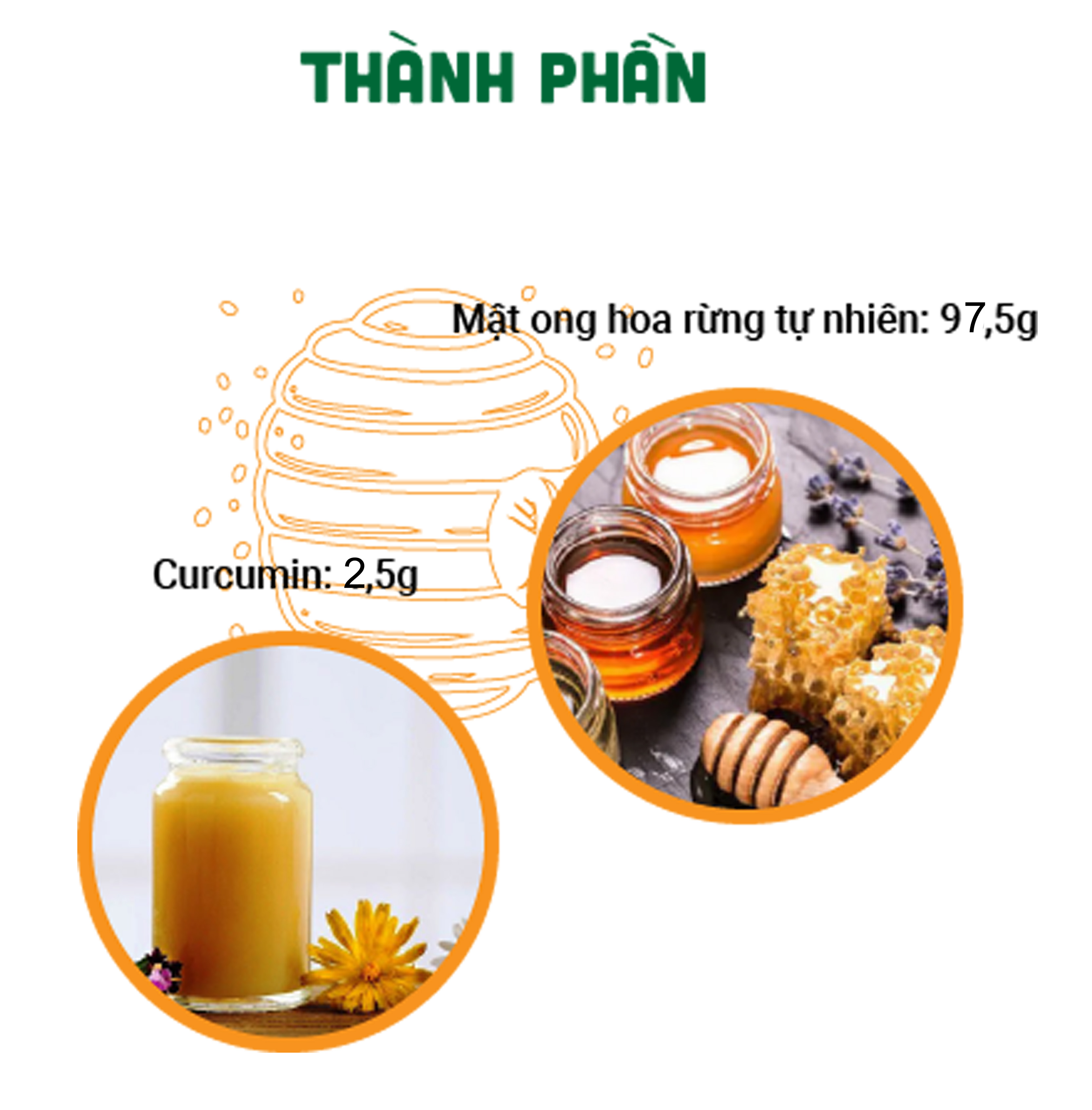 MẬT ONG CURCUMIN 600G