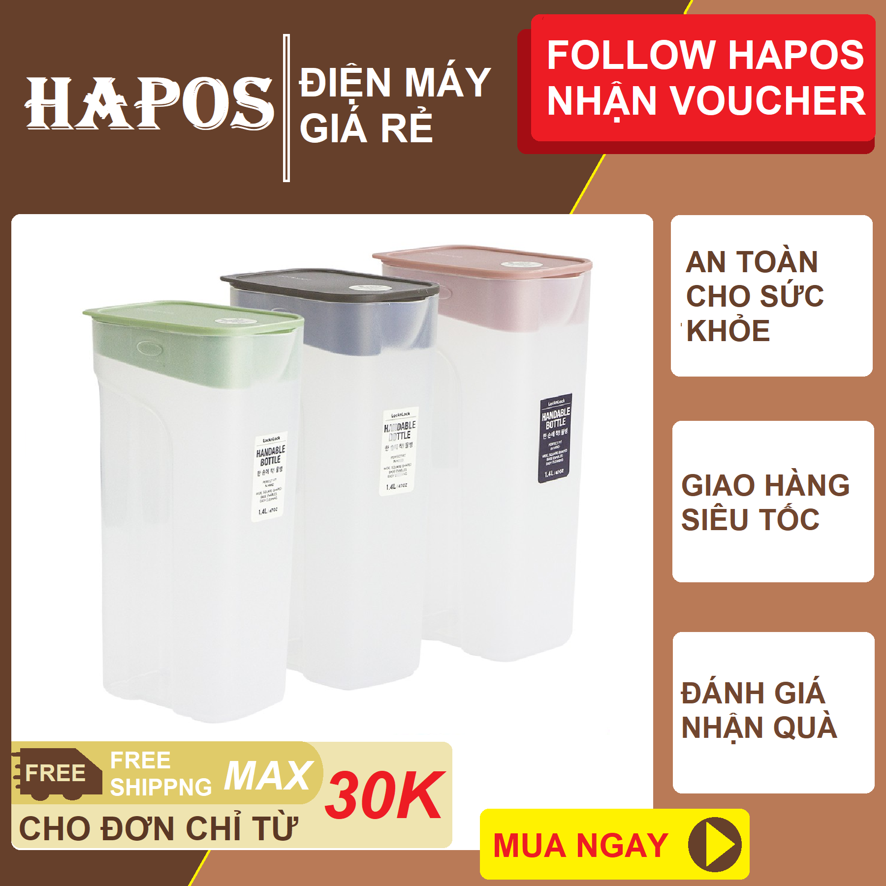 Bình Nước Handle Bottle 1.4L-PP-VN-15 HAP817