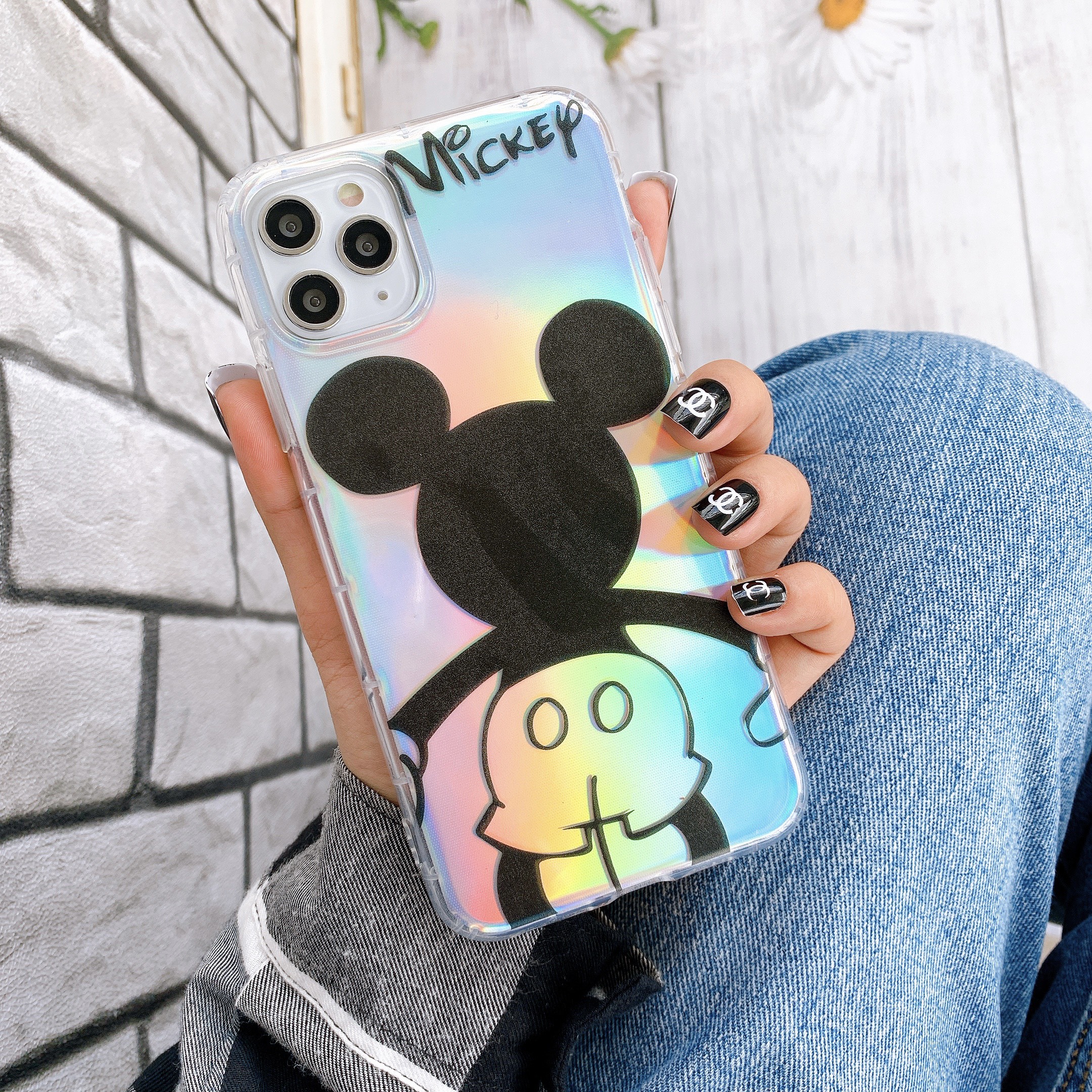 Ốp Lưng Silicon Chống Sốc Mickey ( Kèm Miếng Phản Quang )