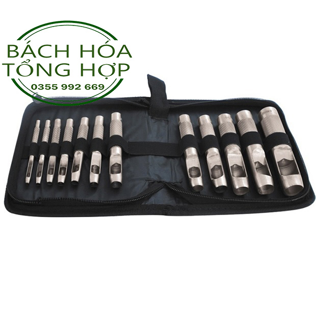 Bộ Dụng Cụ Đục Lỗ tròn 12 Chi Tiết 3-16mm