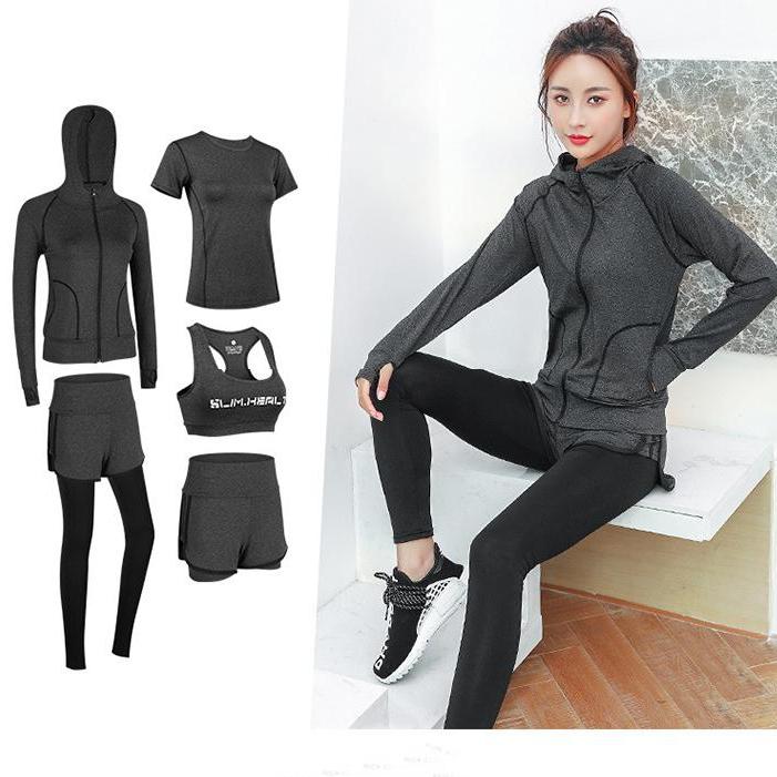 >> SO SÁNH GIÁ ĐỒ TẬP GYM NỮ QUẦN NGẮN | Shopee Lazada Sendo Tiki 12 Bộ đồ thể thao nữ, Bộ đồ tập gym nữ, Set tập gym Min 5 mảnh gồm áo khoác hoodie, áo thun, áo bra, quần short ngắn, quần dài chất liệu cao cấp co giãn bốn chiều G020