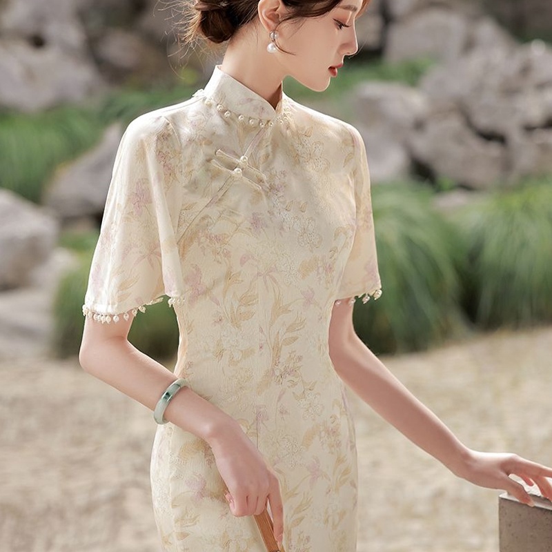❏✻ sườn xám cách tân dáng ôm phong cách trung hoa thời trang mùa hè 2023