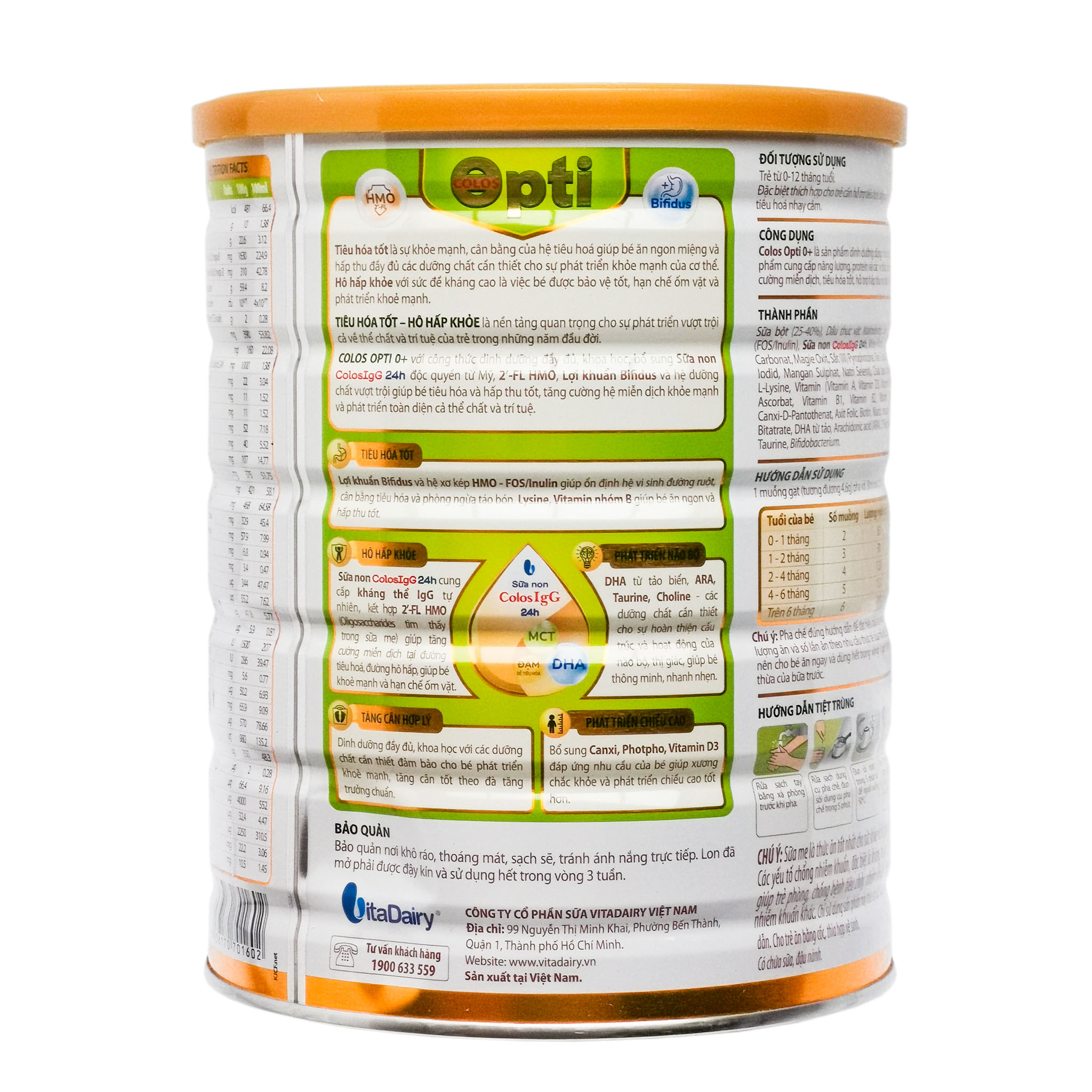 COMBO 2 HỘP SỮA BỘT COLOS OPTI 0/1+ 800G