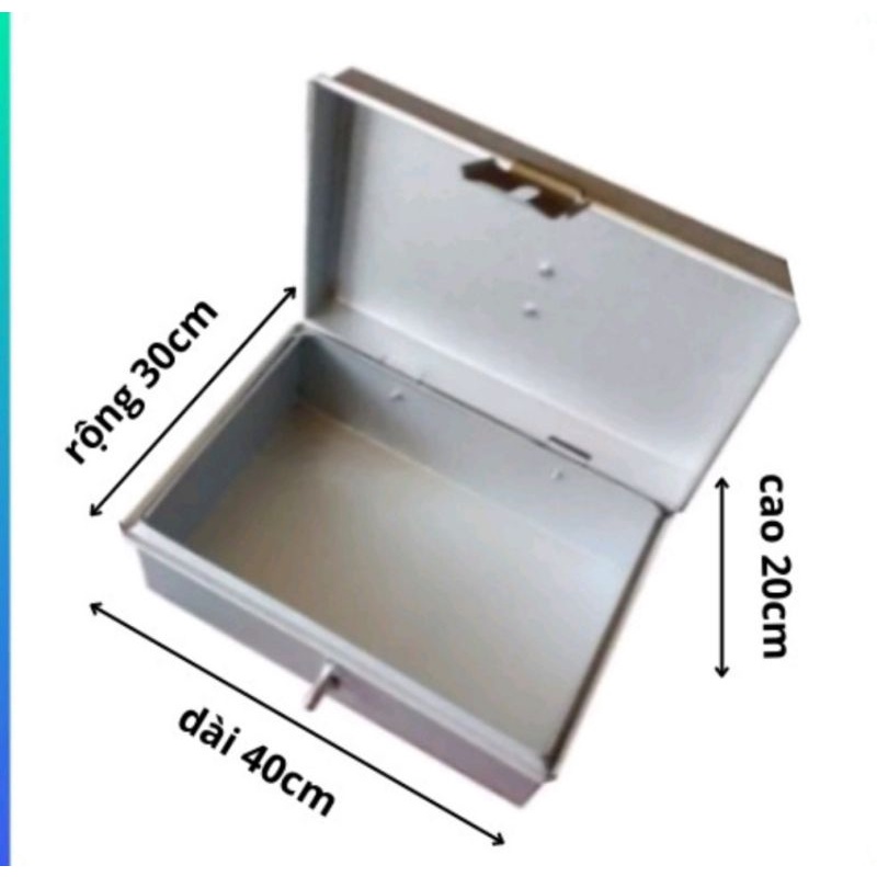 Thùng tôn, rương tôn đựng đồ đa năng có khóa, KT 40 x 30 x 20 cm