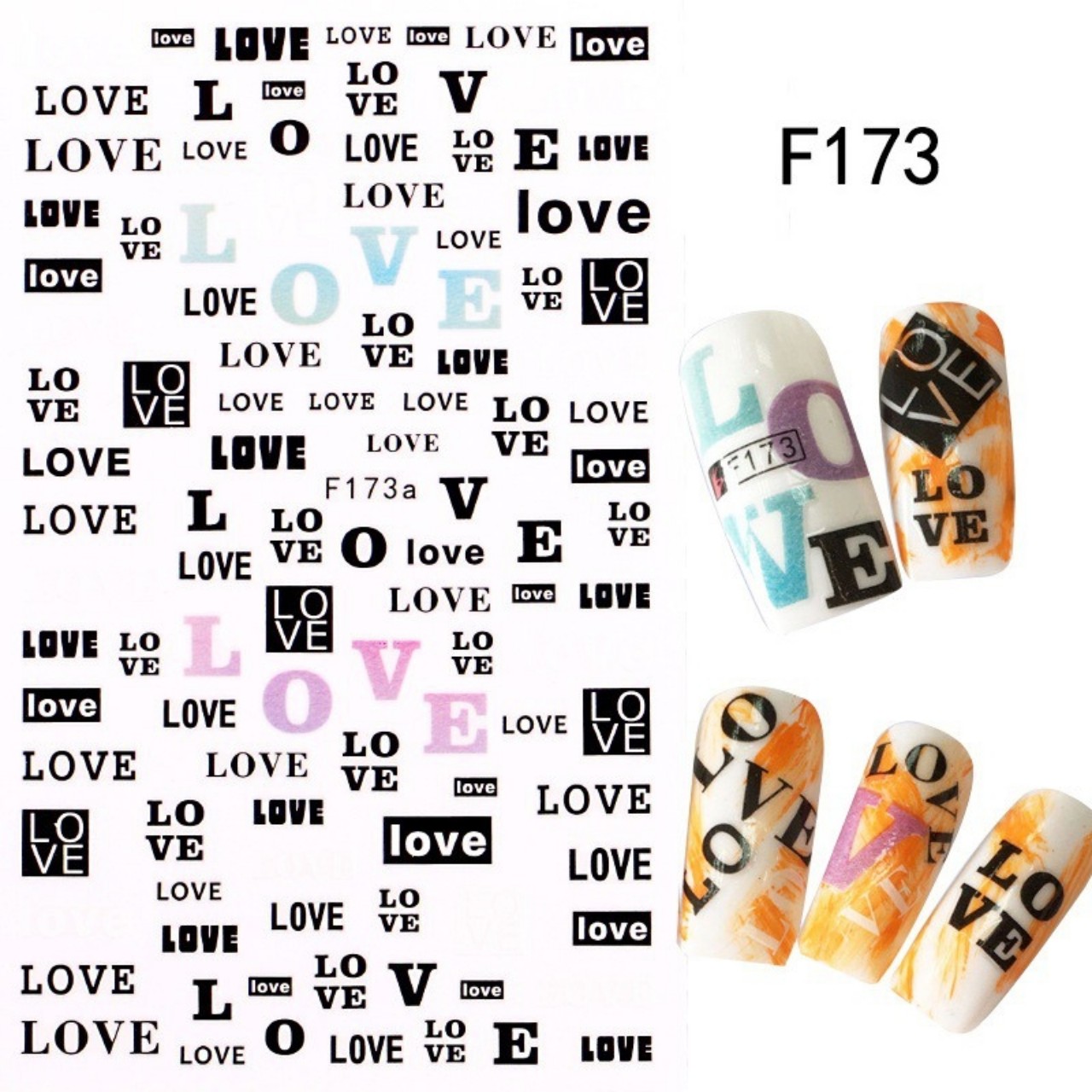 Sticker 3D chữ - Hình dán 3D trang trí móng BYH049