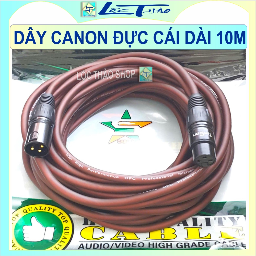 Dây Canon Đực Cái dài 1M 2M 3M 5M 10M (Dây Jack Canon, Dây tín hiệu 2 đầu Canon, Microphone Cable XLR Canon)