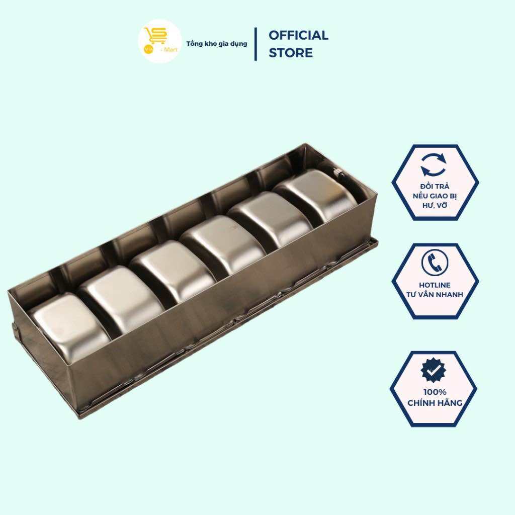 Khay Topping Inox 3-4-5-6 Ngăn, Khay Đựng Gia Vị, Đựng Thạch Trà Sữa ( Hộp Dài ) Inox Sáng Bóng, Tiết Kiệm Diện Tích | MTA-MART
