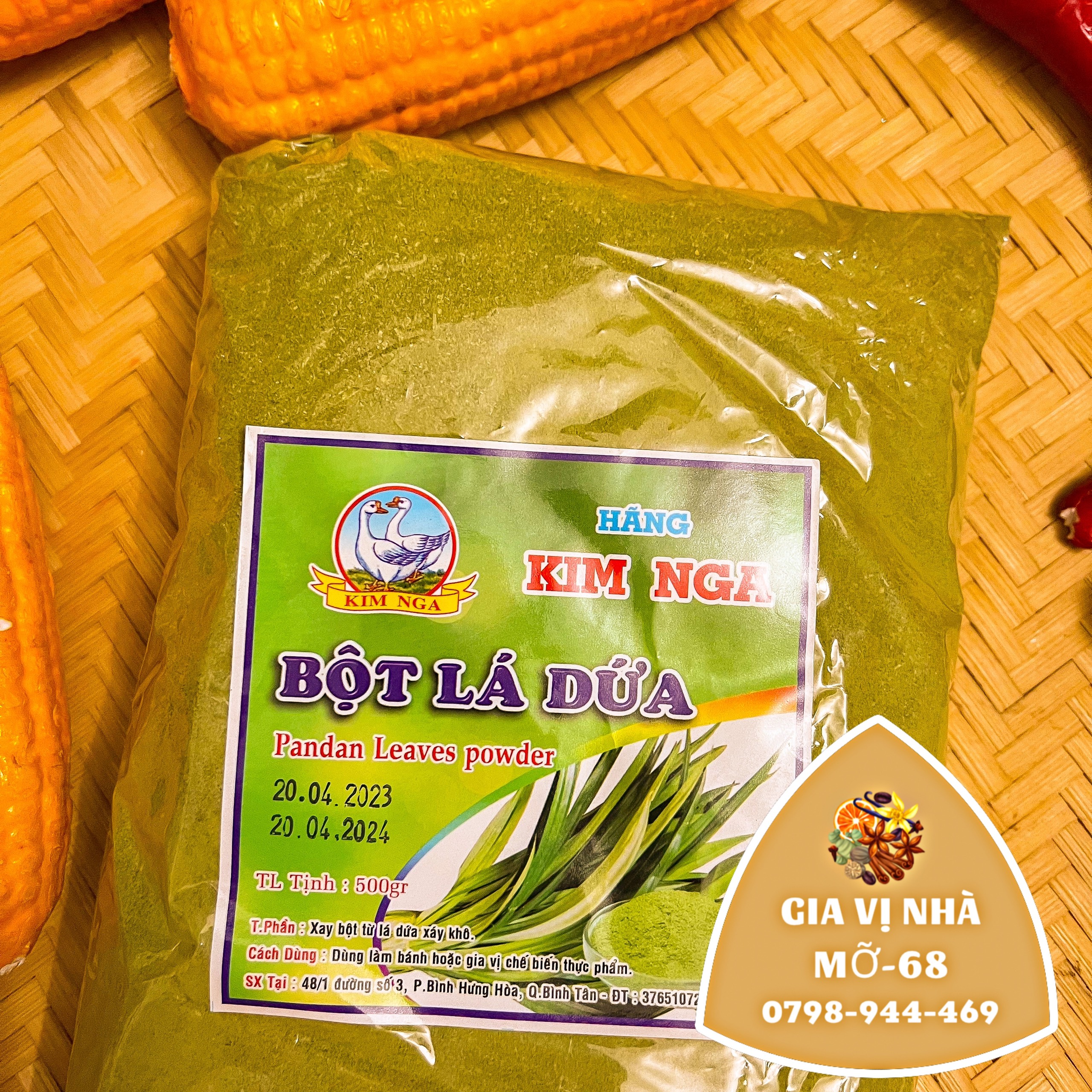 BỘT LÁ DỨA KIM NGA - 100GR - 500GR