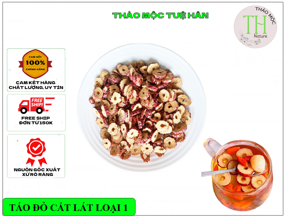 [HÀNG LOẠI 1] TÁO ĐỎ CẮT LÁT sấy khô giòn 100g đỏ, đều, đẹp, chính hãng