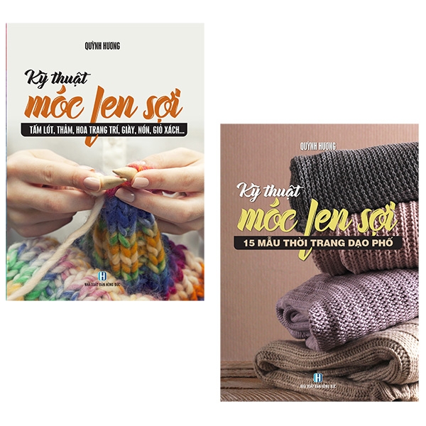 Fahasa - bộ sách móc len sợi 15 mẫu thời trang + móc len sợi tấm lót, thảm