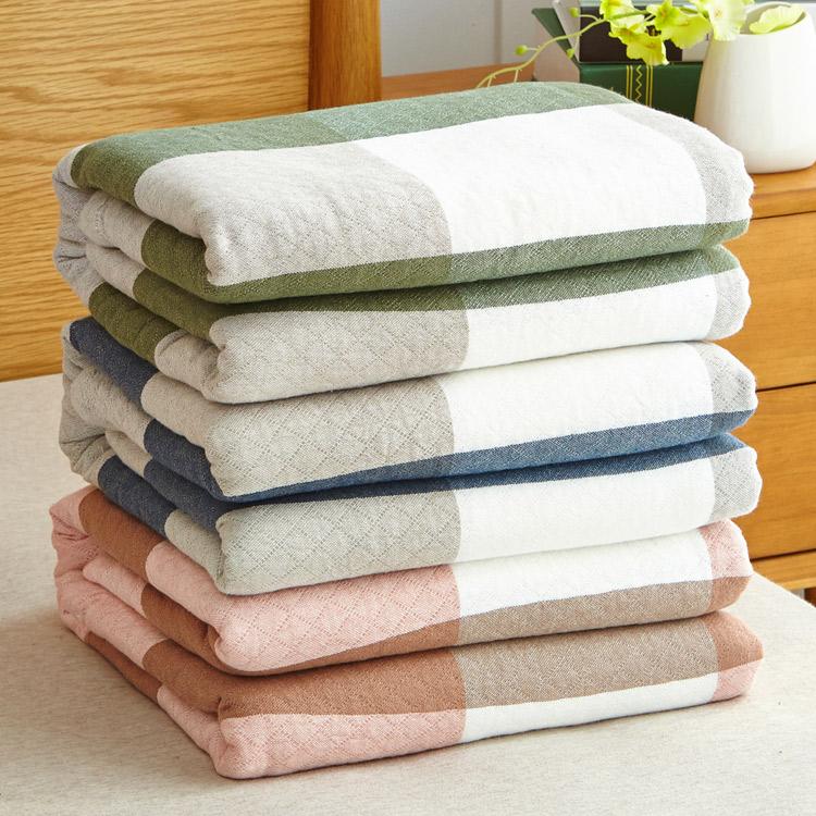 Chăn Mỏng Đắp Mùa Hè 100% Cotton Giặt Bằng Nước Vải Xô Chăn Duy Nhất Hai Người Chăn Mùa Hè Chăn Điều Hòa Mùa Hè Mỏng Phong Cách Nhật Bản Phong Cách Chăn