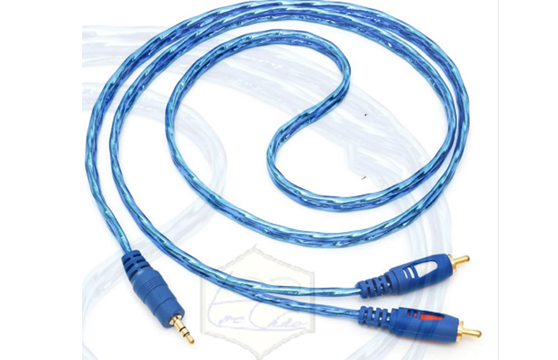 Dây Loa 1 Đầu 3.5 Ra 2 Đầu Av Dài 1.5M Chống Nhiễu (Xanh)