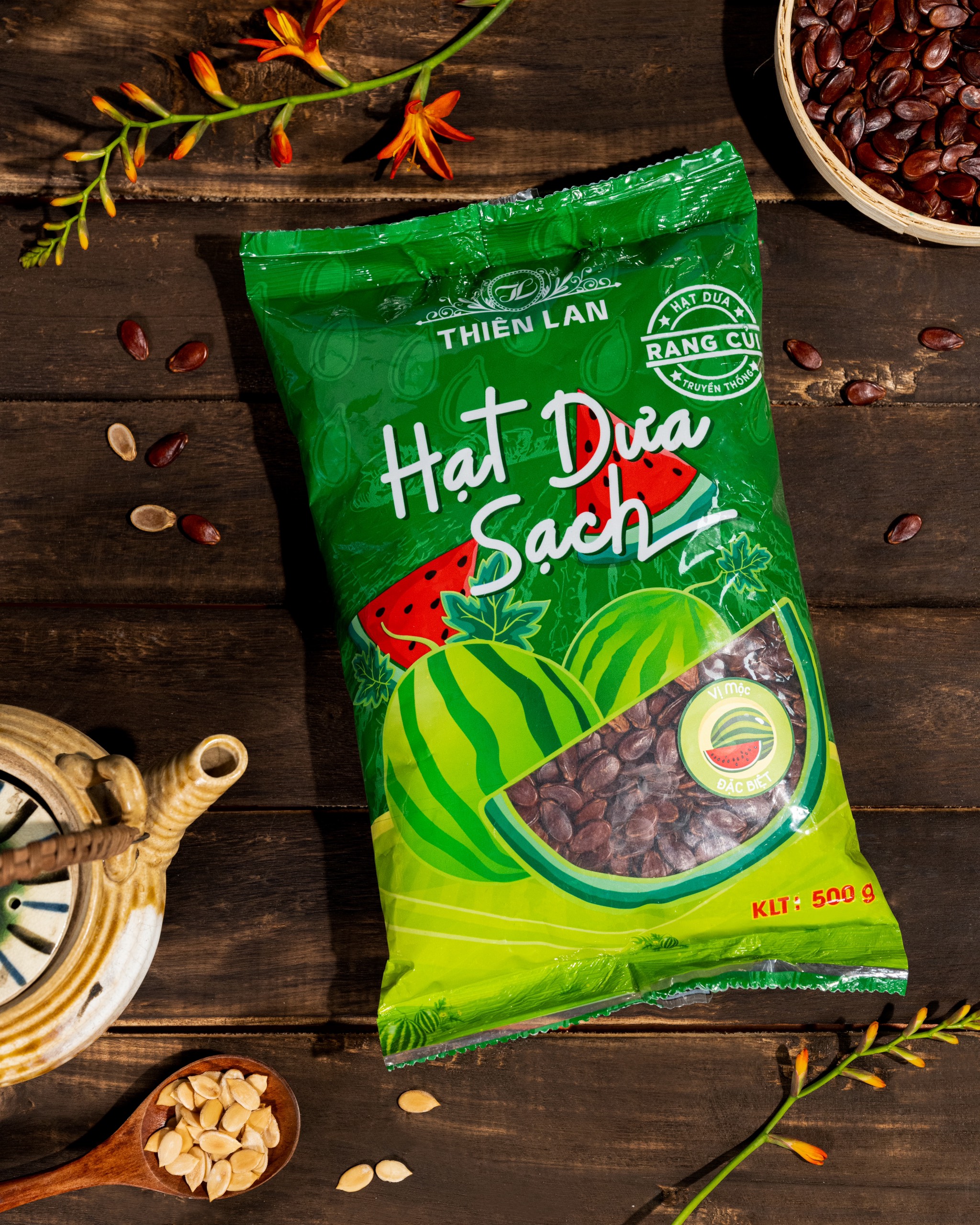 Hạt dưa sạch Cao Cấp rang củi (500g)