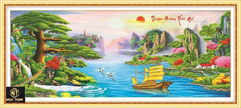 tranh đính đá PHONG CẢNH Thuận Buồm Xuôi Gió VS036 kích thước 200x85cm.  Shop cam kết bán hàng đúng mẫu mã sản phẩm, đảm bảo chất lượng-uy tín lên hàng đầu