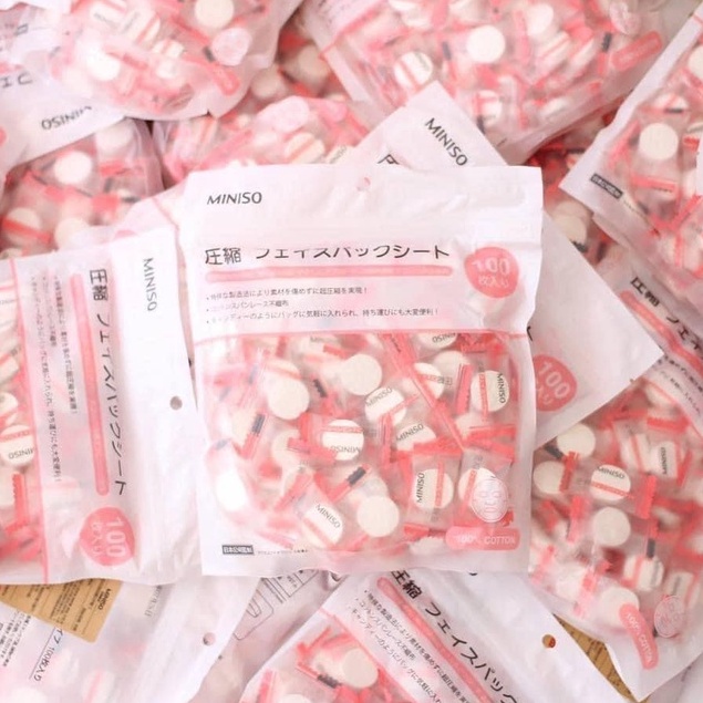 [Miniso] Mặt Nạ Giấy Viên Nén Tiện Lợi (Gói 100 viên)