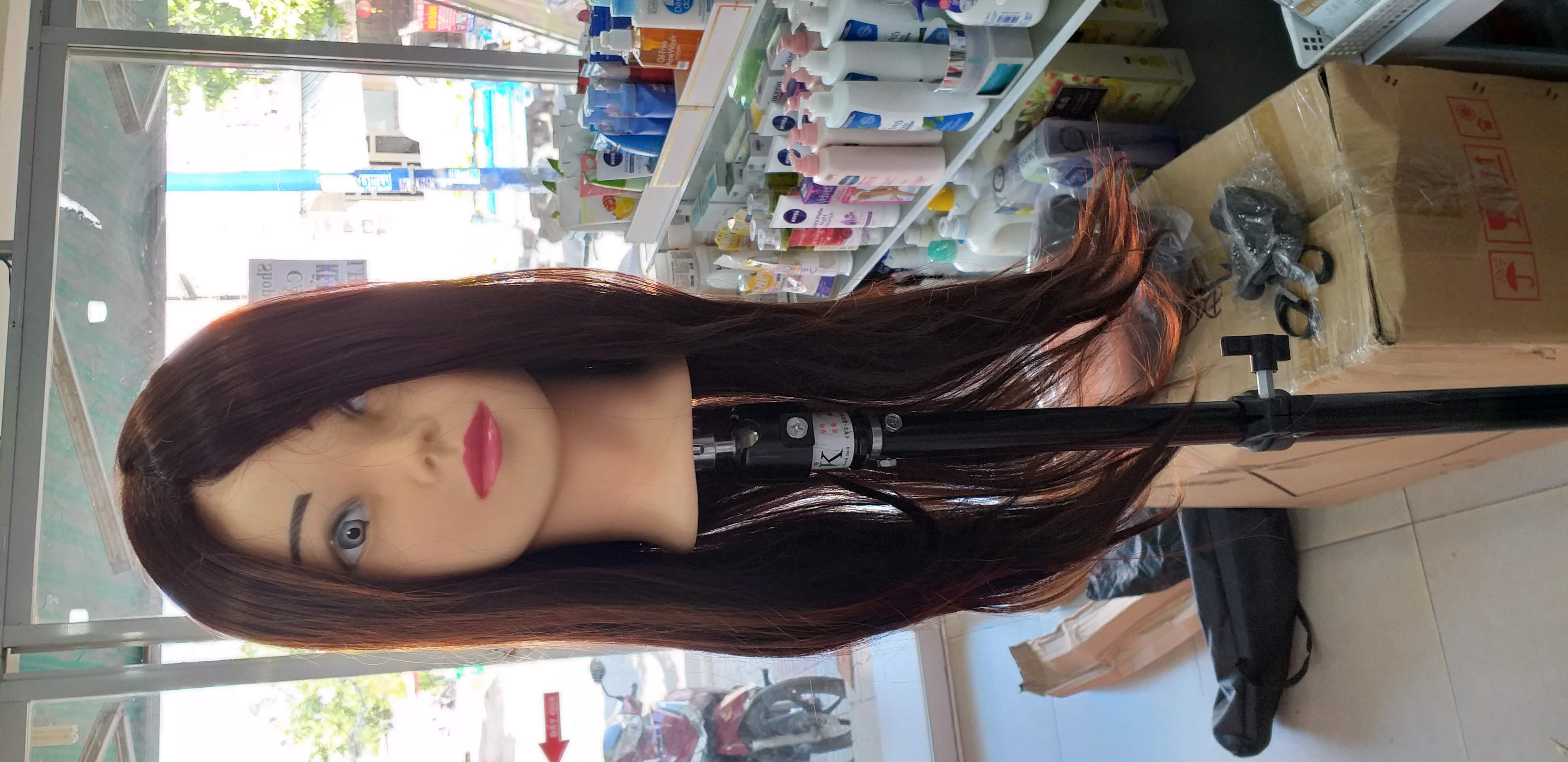 [HCM]Đầu tóc giả LC4 ( Đầu ken ) 50% tóc thật
