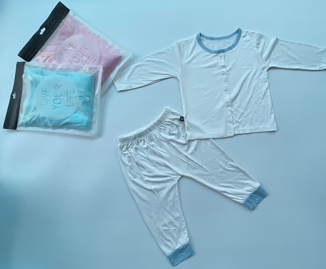 Bộ Minkymom Dài Tay Chất Thun Lạnh Cài Nút