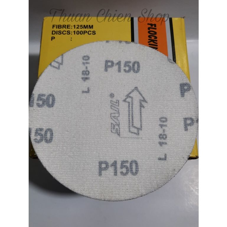 HỘP GIẤY CHÀ NHÁM DÍNH TRÒN 125 MM [1 HỘP/100 TỜ]