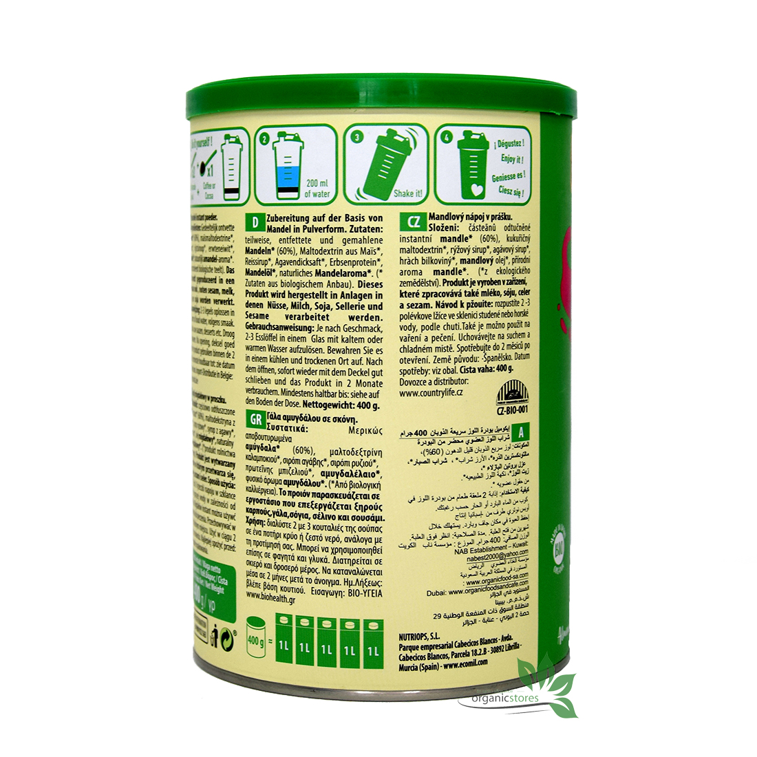 Organic almond powder sugar 400g-ECOMIL