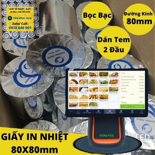 10 Cuộn Giấy in nhiệt K80 x 80mm