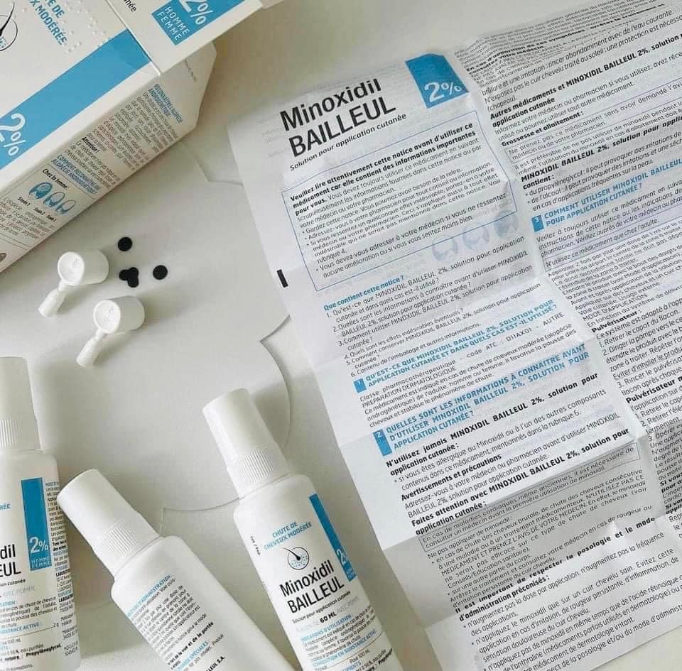 Xịt Mọc Tóc MINOXIDIL BAILLEUL 2% 5% - NGĂN RỤNG TÓC, KÍCH THÍCH MỌC TÓC