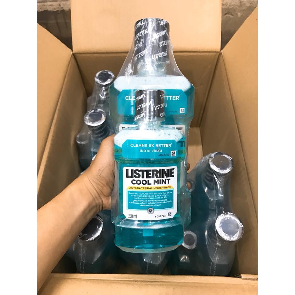 (Combo 2 Chai) Nước Xúc Miệng Listerine 750ml Kèm 250ml Thái Lan , Trắng Răng , Hơi Thở Thơm Mát